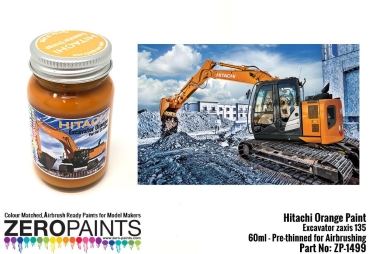 Hitachi Orange Excavator Colour Paint 60ml  ZP-1499